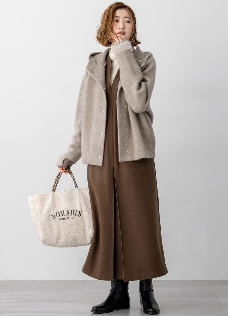 背心羊毛長洋裝                