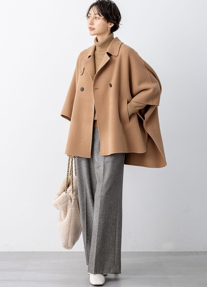 短袖翻領寬大衣外套            