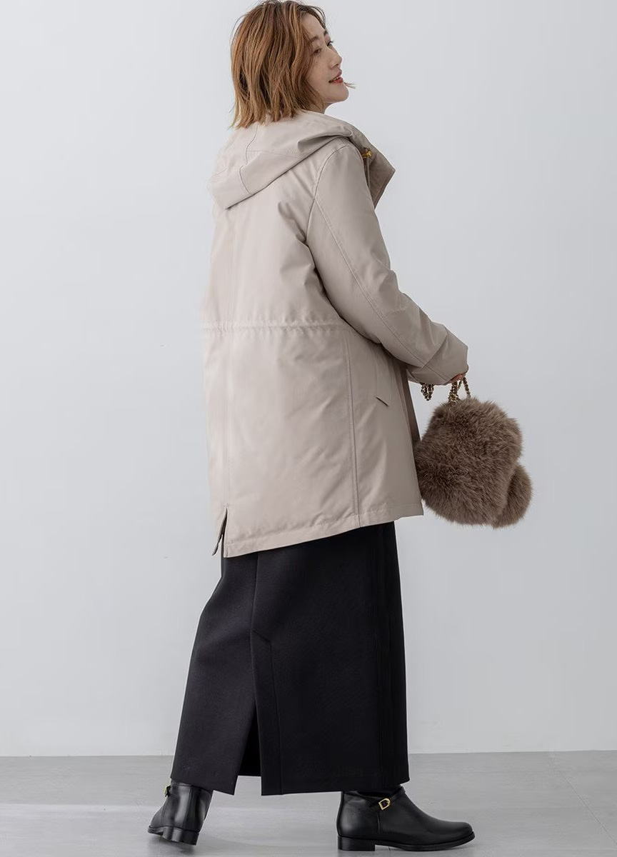 軍風長版羽絨外套              