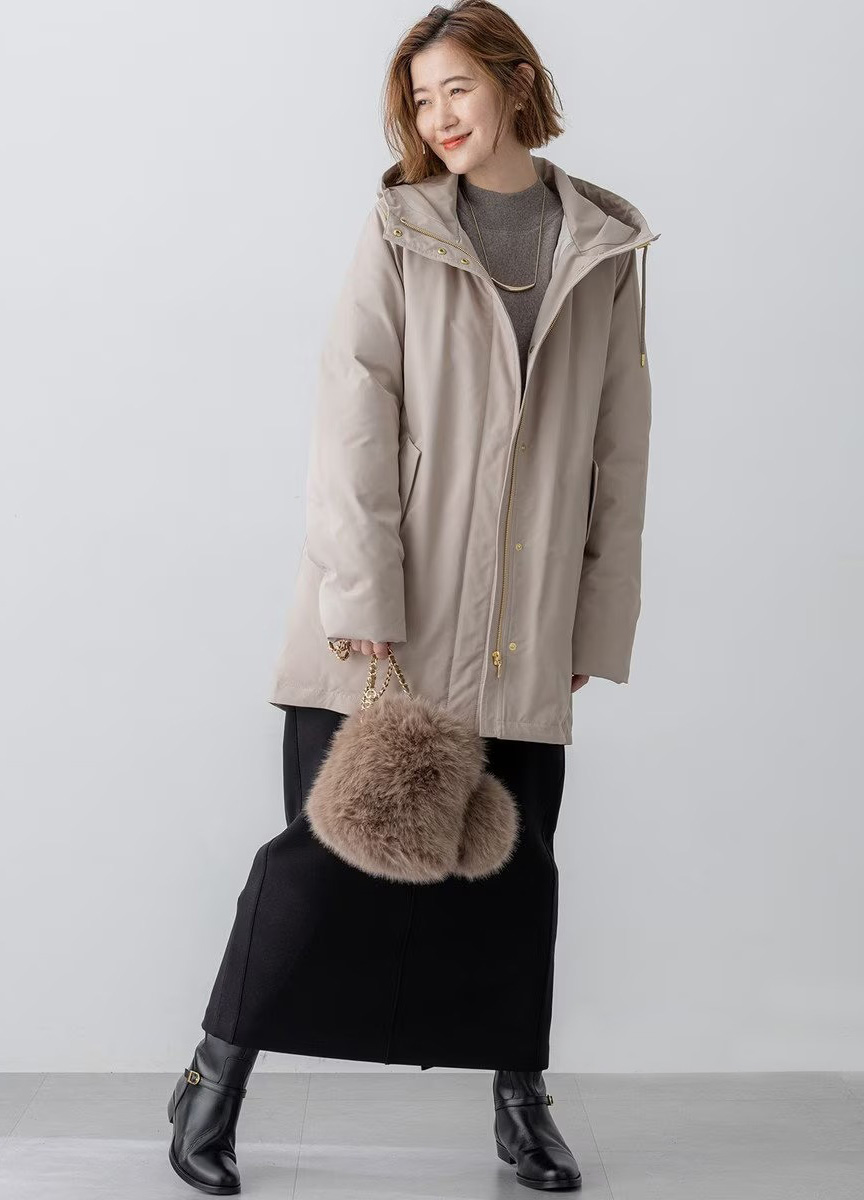 軍風長版羽絨外套              