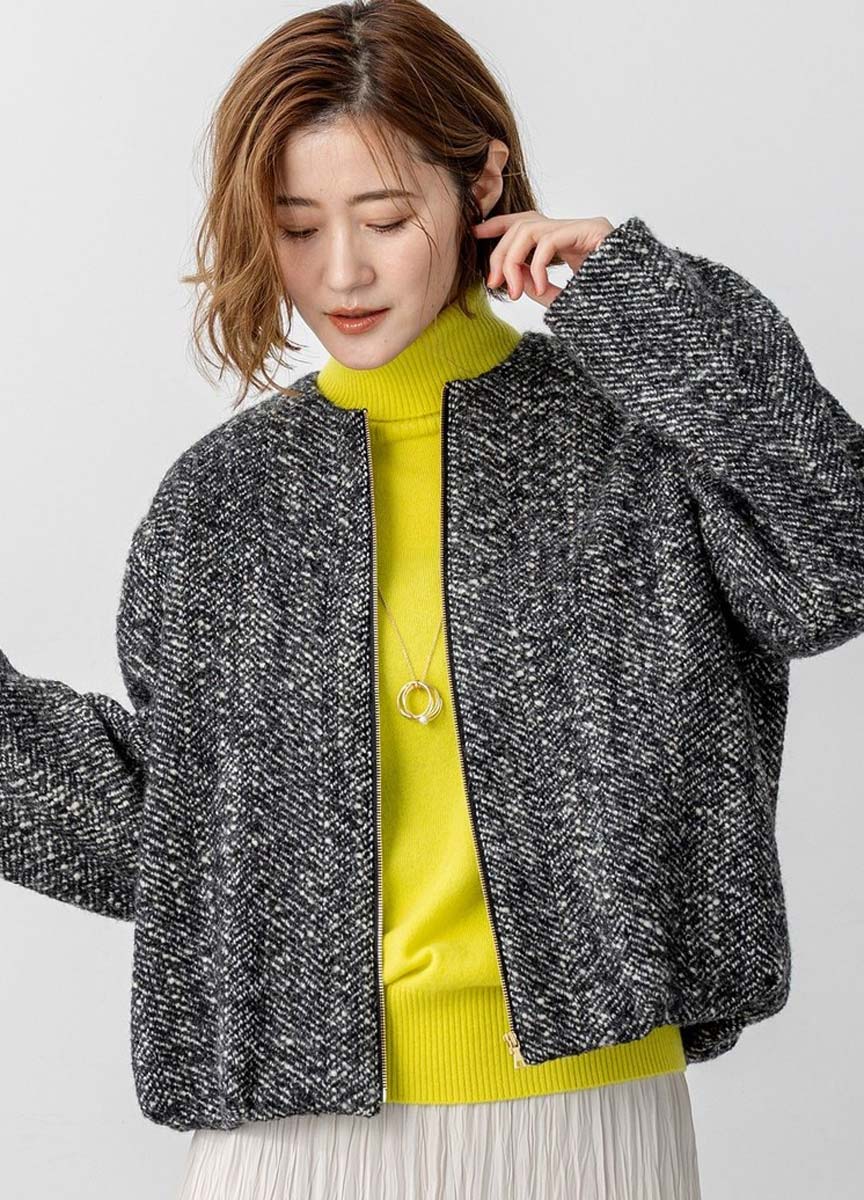 BALLI人字紋毛呢外套           