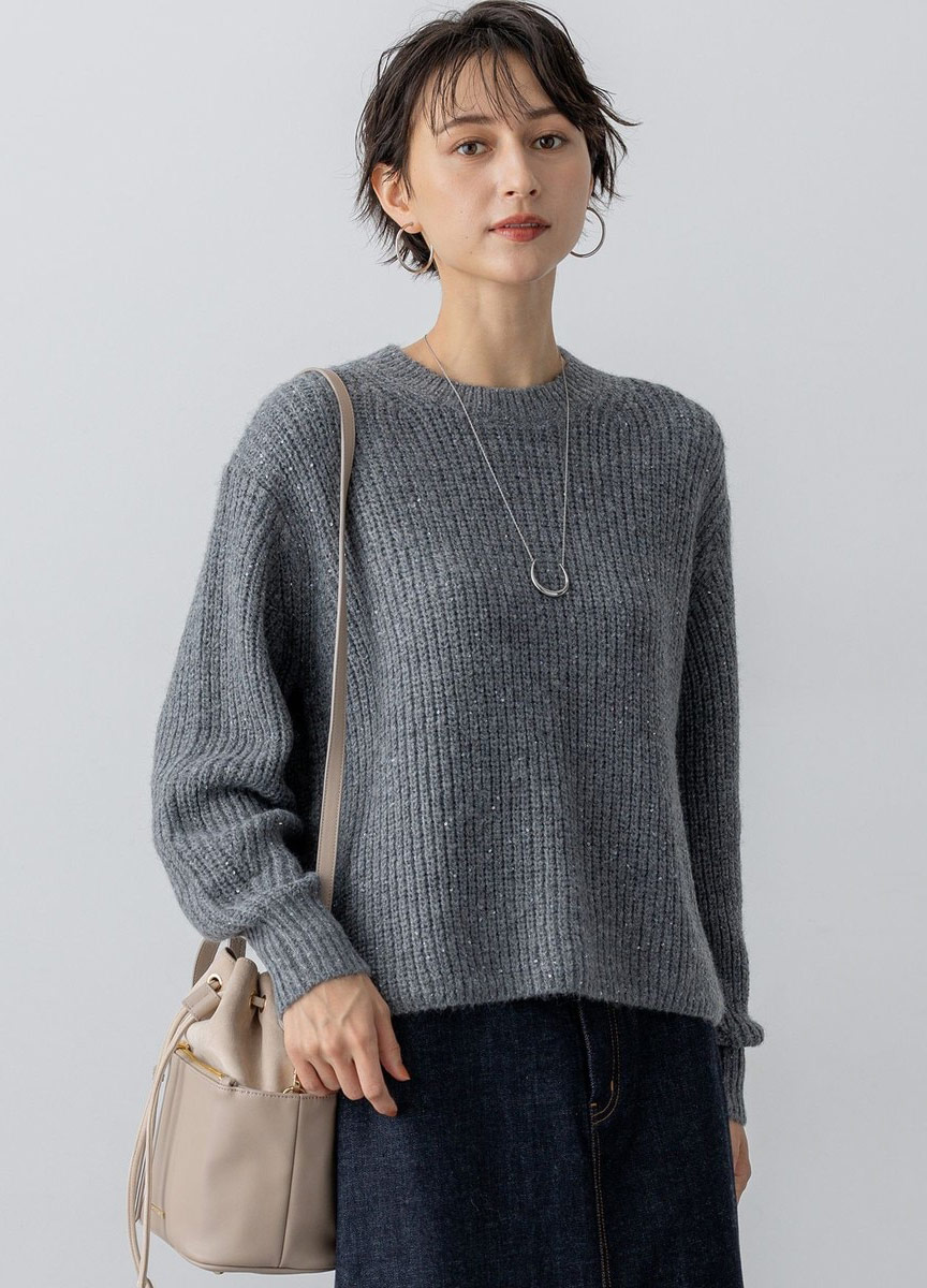 閃耀蓬鬆針織上衣              