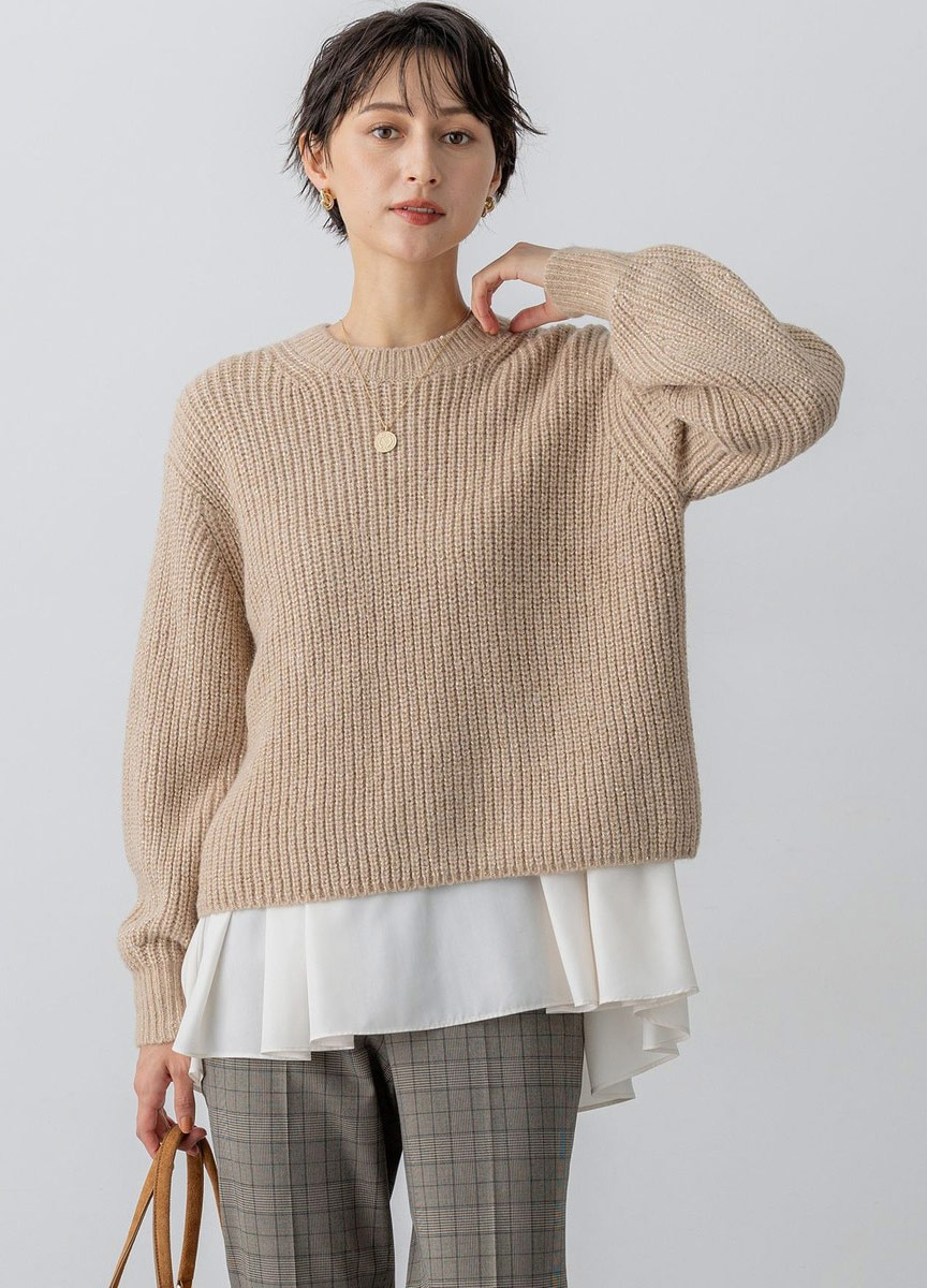 閃耀蓬鬆針織上衣              