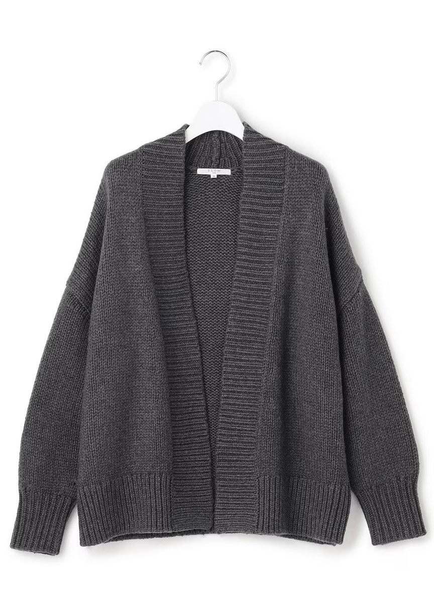 【SLOW系列】大羅紋拼接落肩針織外套