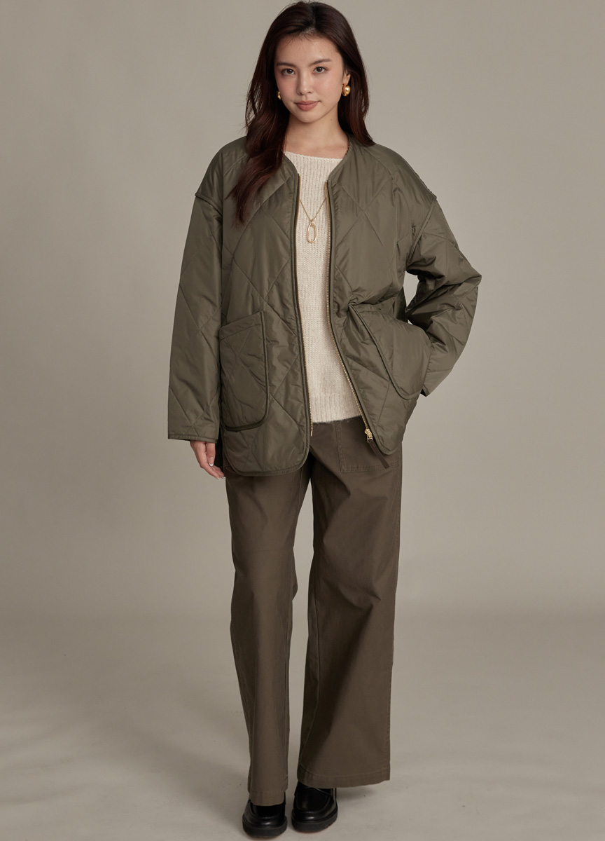 【SLOW系列】工裝風錐形落地褲 