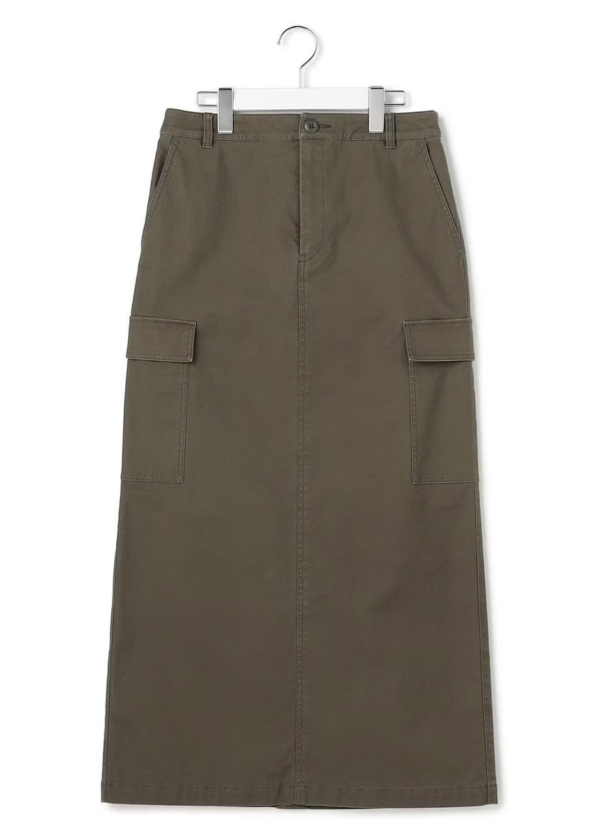 【SLOW系列】工裝風後開岔直筒裙