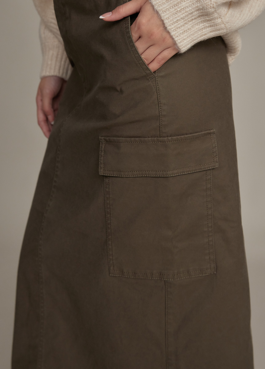 【SLOW系列】工裝風後開岔直筒裙