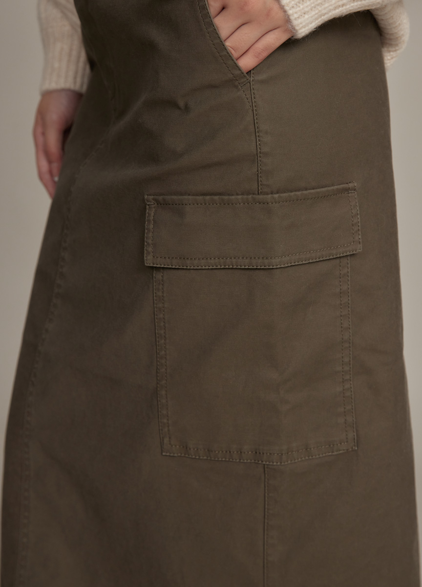 【SLOW系列】工裝風後開岔直筒裙