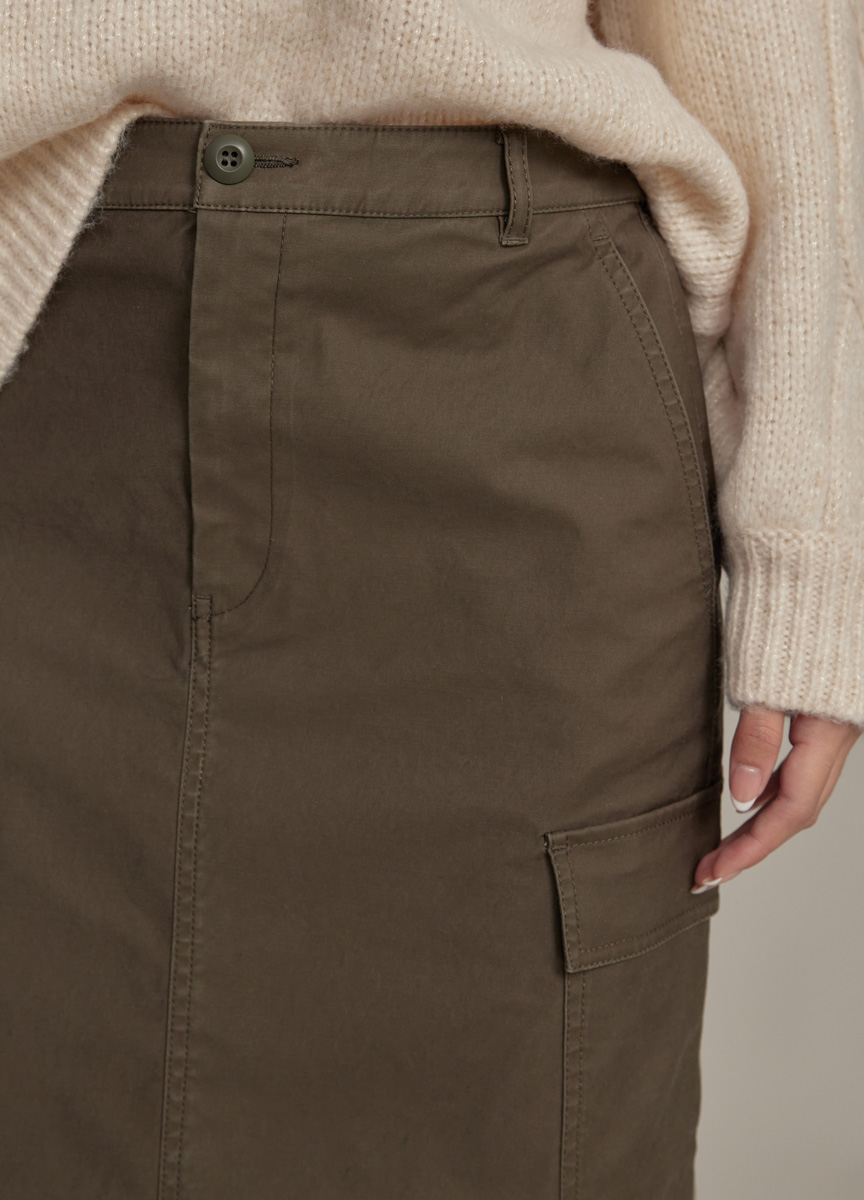 【SLOW系列】工裝風後開岔直筒裙