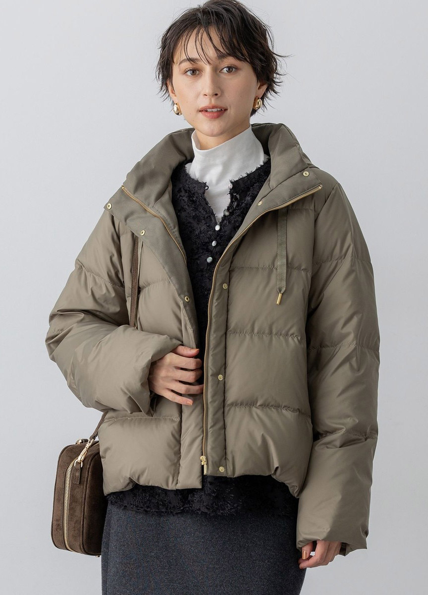 經典短版抽繩羽絨外套 