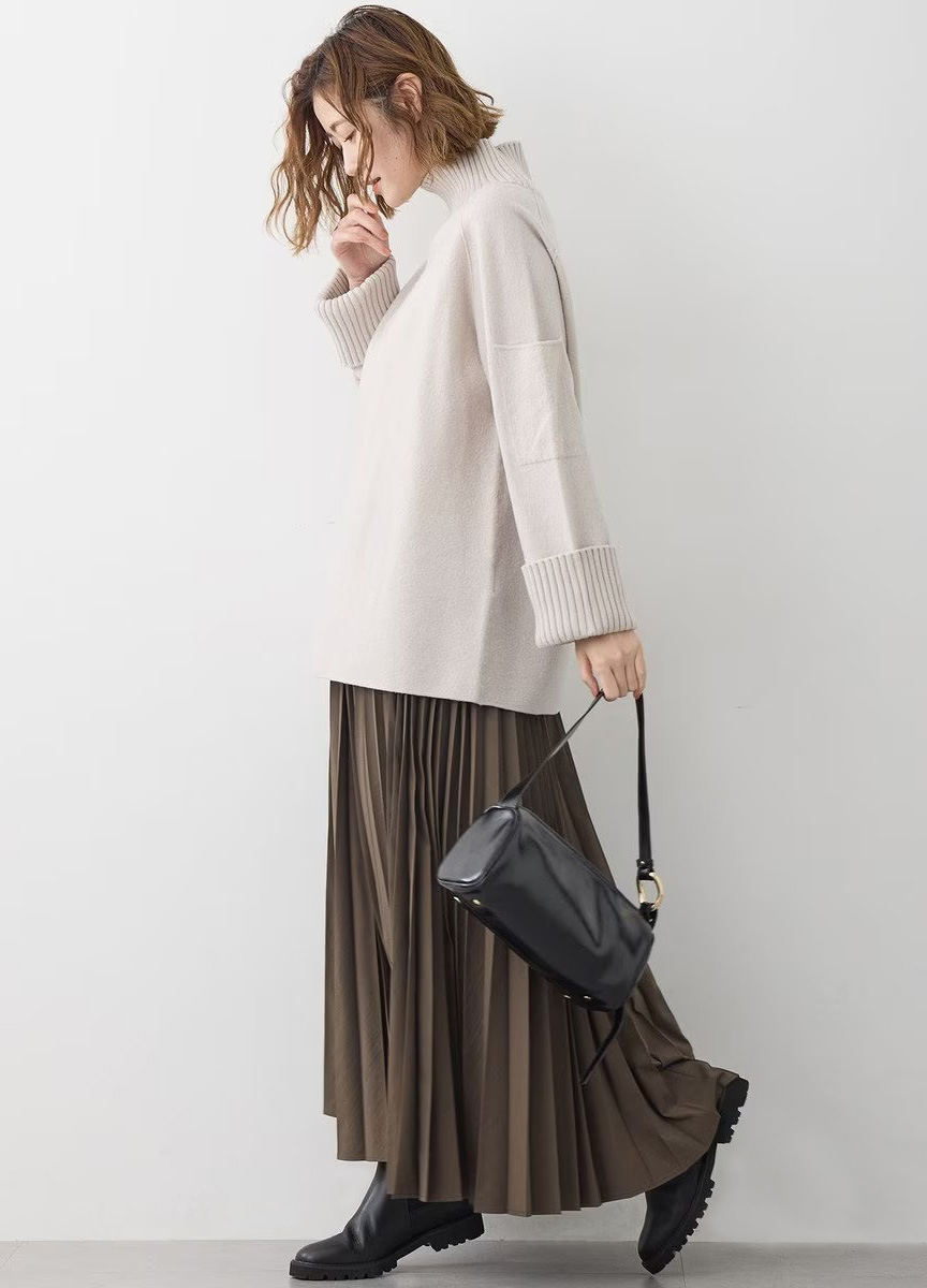 高領長版針織上衣
