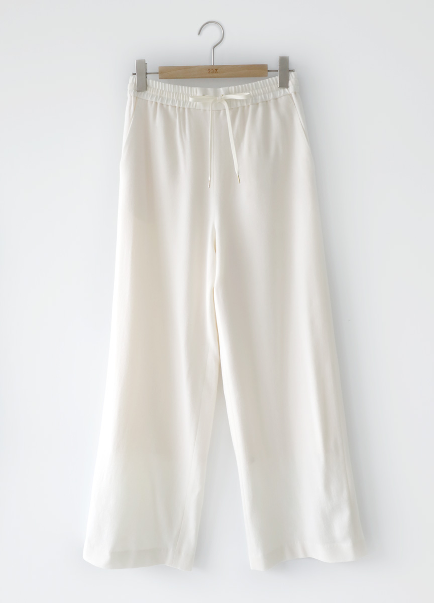 法蘭絨鬆緊綁帶寬褲