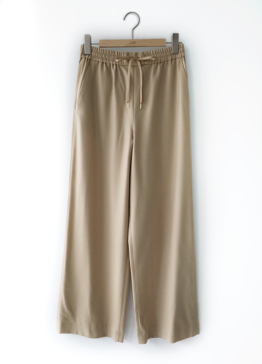 法蘭絨鬆緊綁帶寬褲