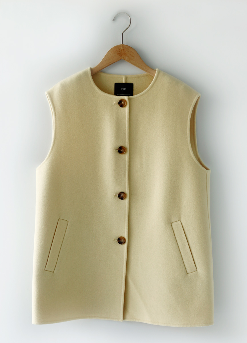 雙面呢圓領背心式大衣(網路限定色)