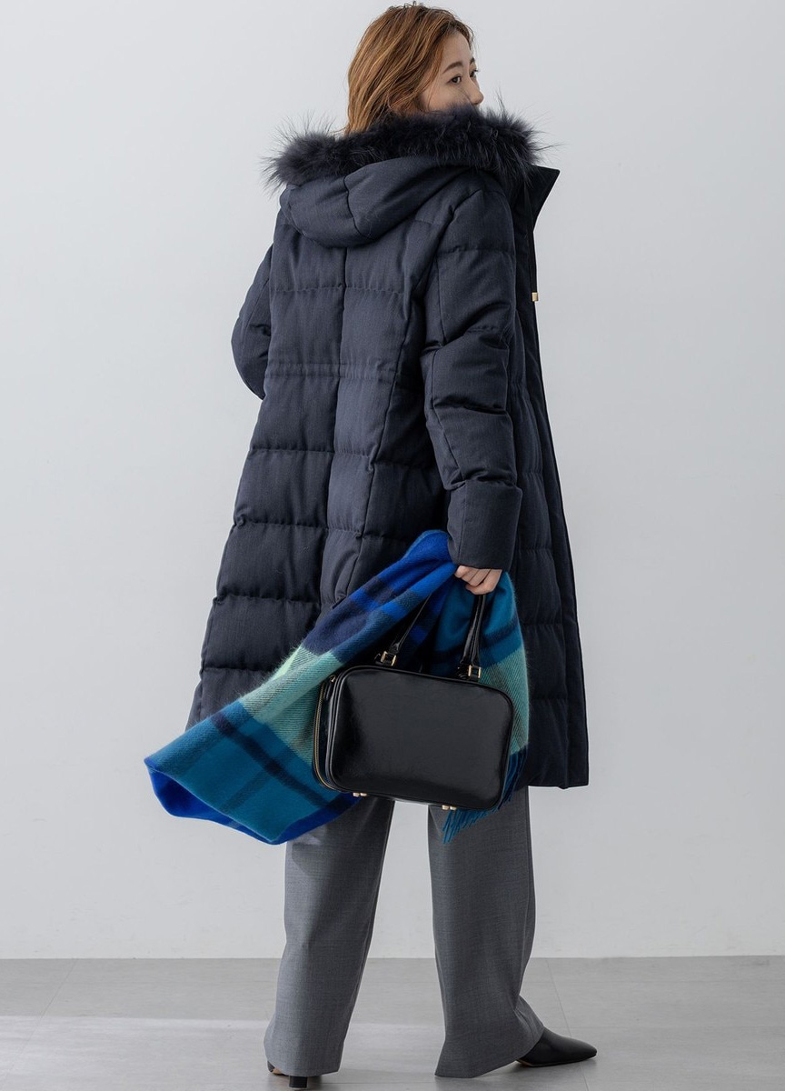 亮澤羊毛羽絨外套     