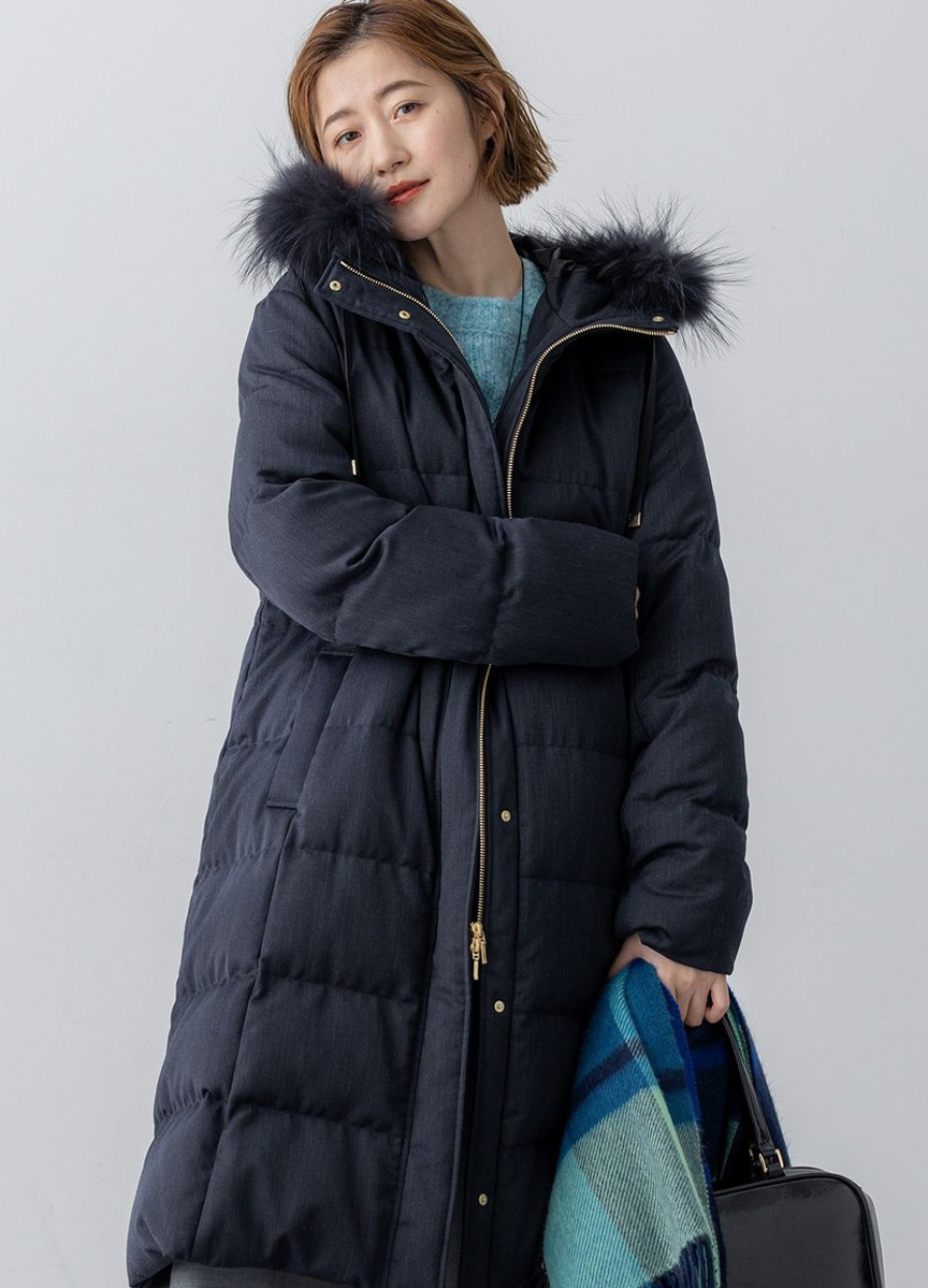 亮澤羊毛羽絨外套     