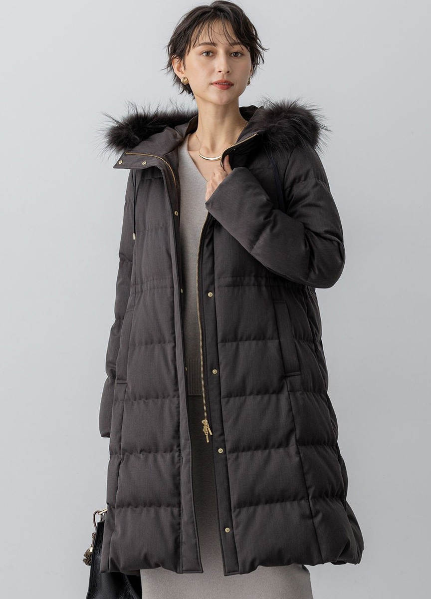 亮澤羊毛羽絨外套     