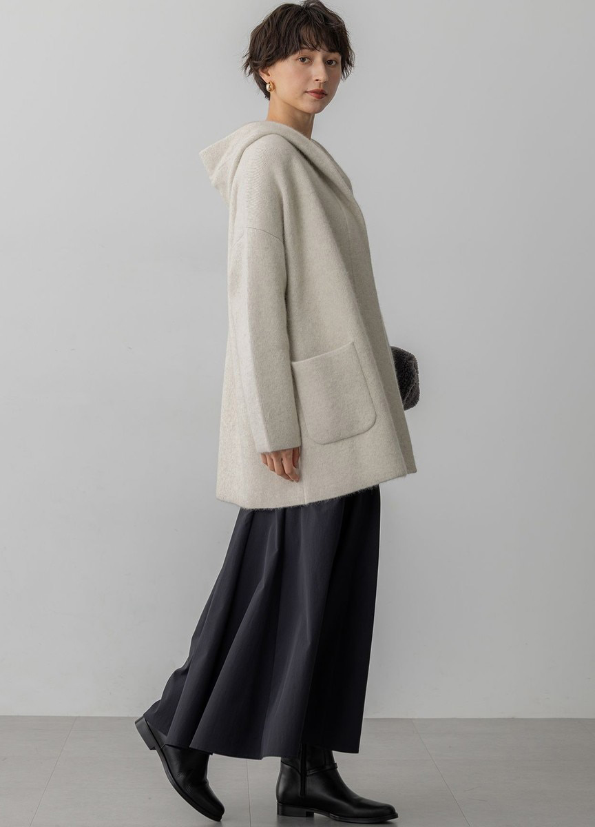 浣熊毛混紡連帽外套        