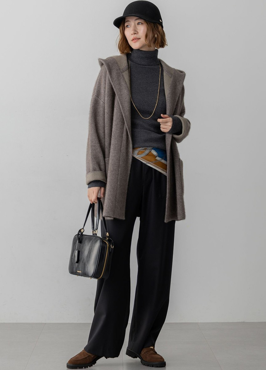 浣熊毛混紡連帽外套        