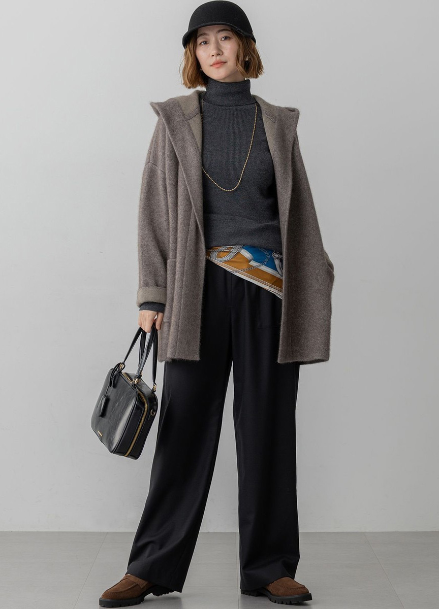 浣熊毛混紡連帽外套        