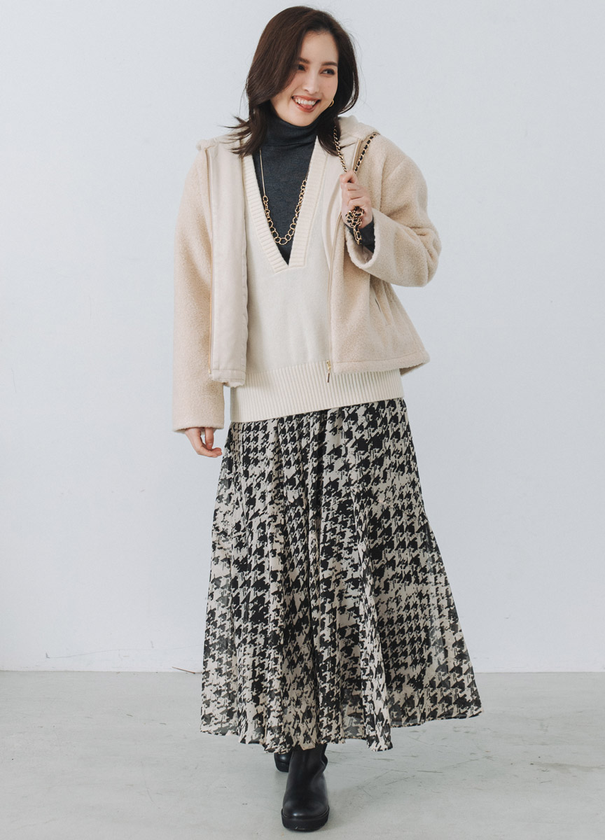 V領粗織針織背心