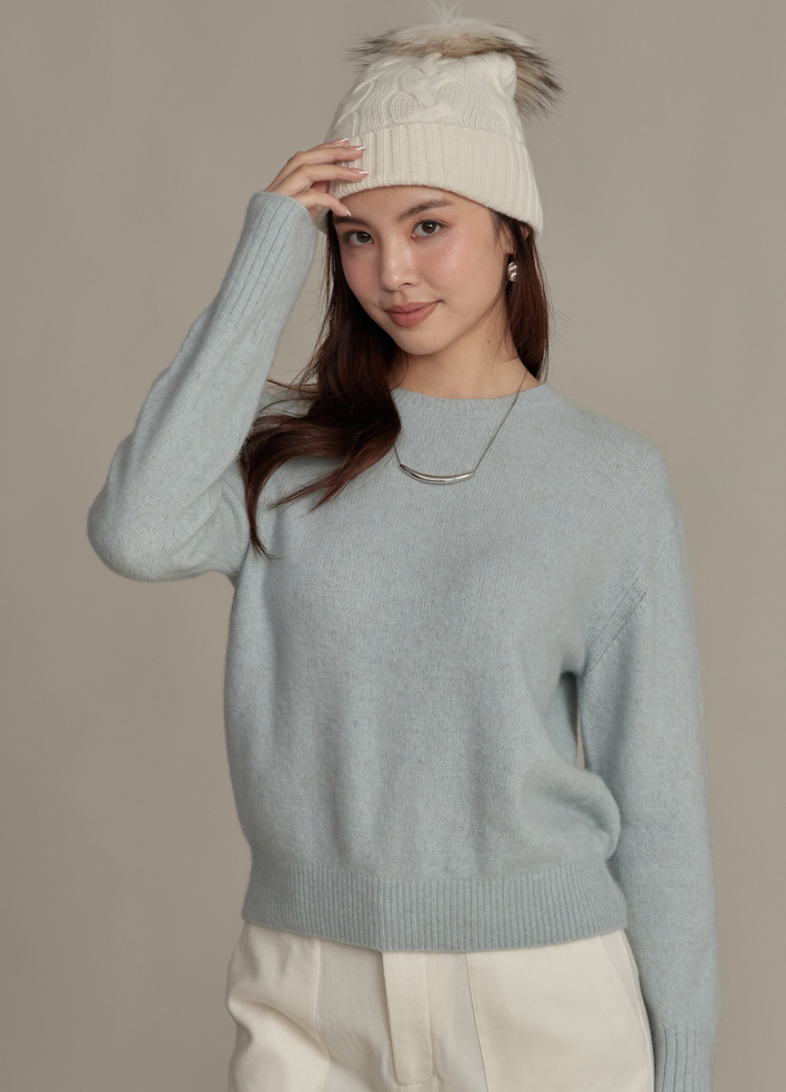 混狐狸毛針織上衣    