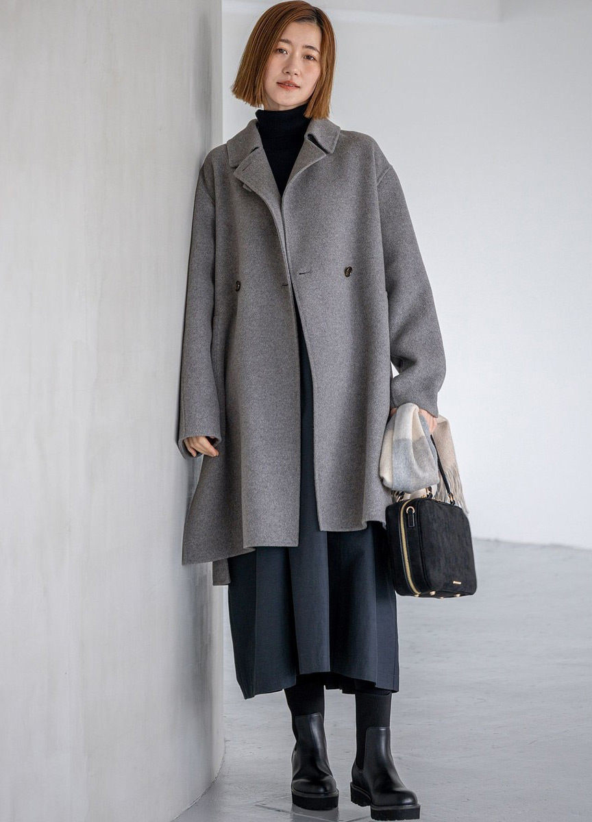 MANTECOPure翻領長大衣  