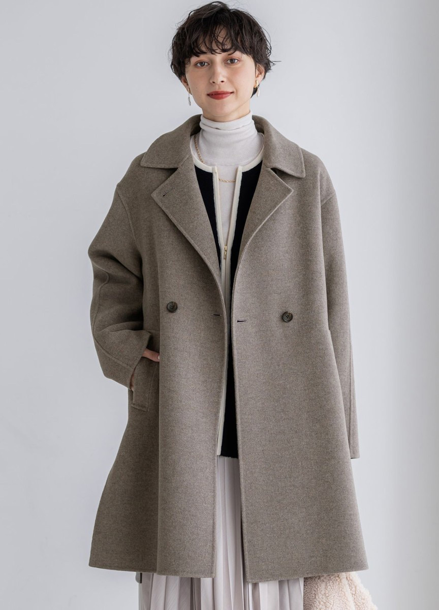 MANTECOPure翻領長大衣  