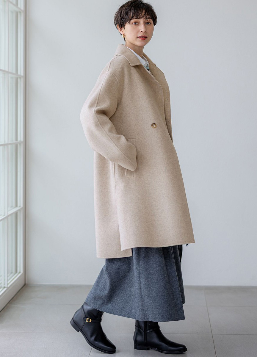 MANTECOPure翻領長大衣  