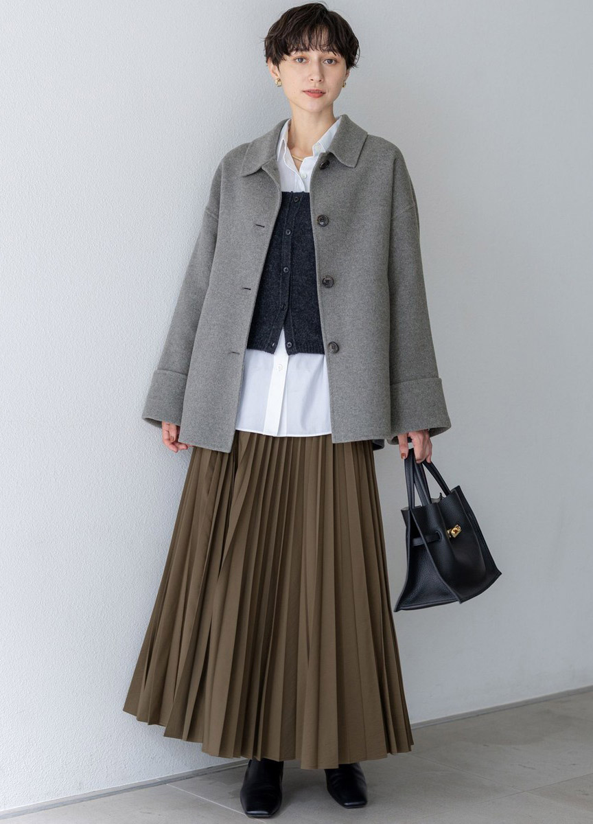 MANTECOPure翻領短大衣   