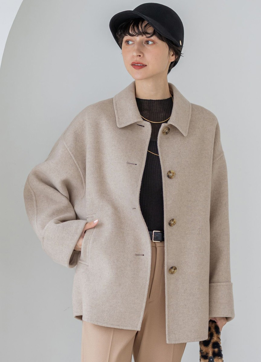 MANTECOPure翻領短大衣   