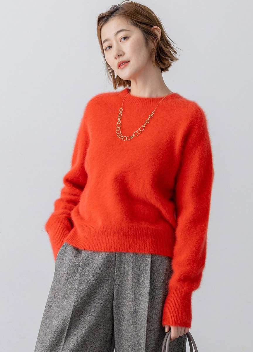 狐狸毛絨針織上衣   