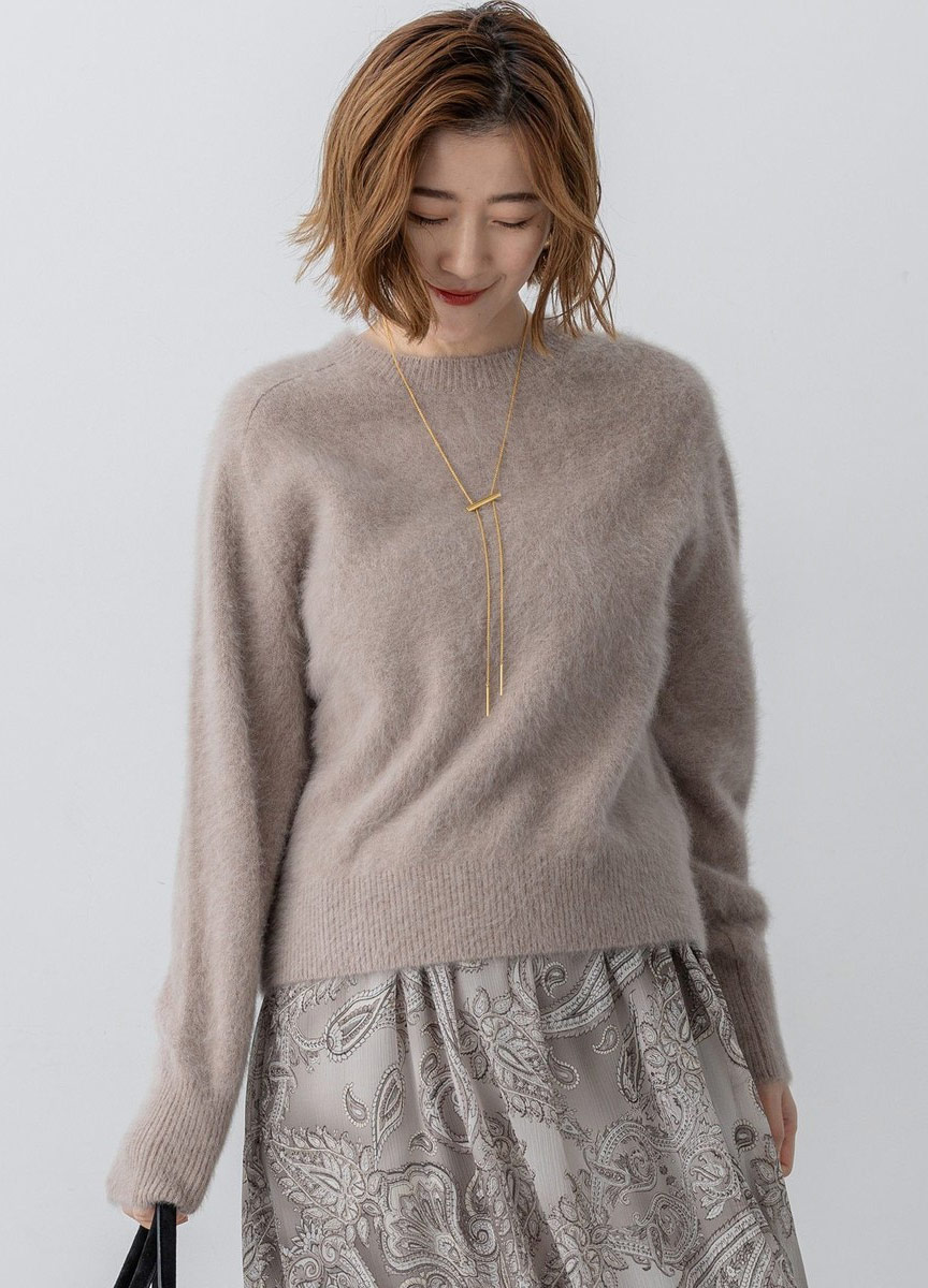 狐狸毛絨針織上衣   