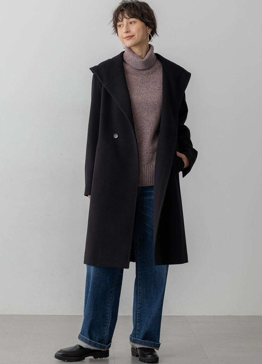 圈圈紗針織高領上衣   