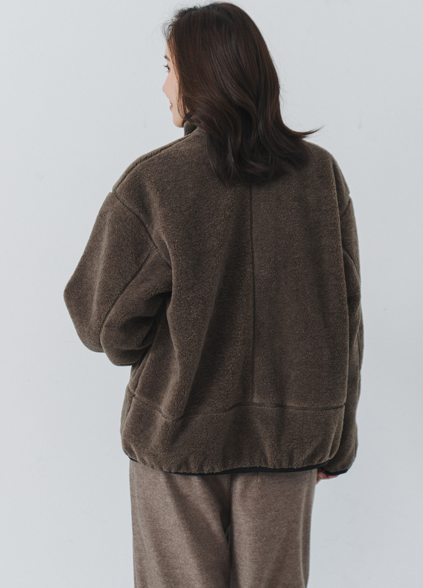 【SLOW系列】寬鬆版毛呢工裝外套         