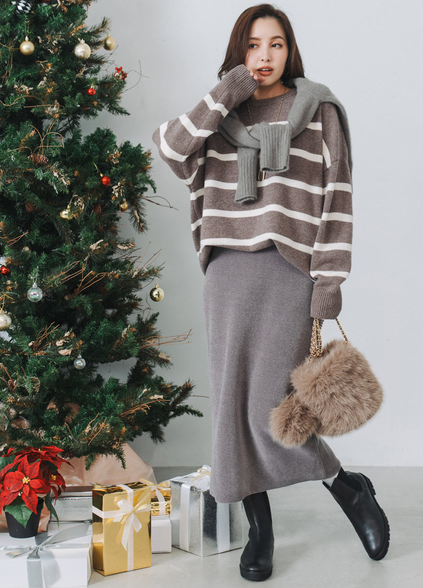 【SLOW系列】柔軟羊毛條紋針織上衣     