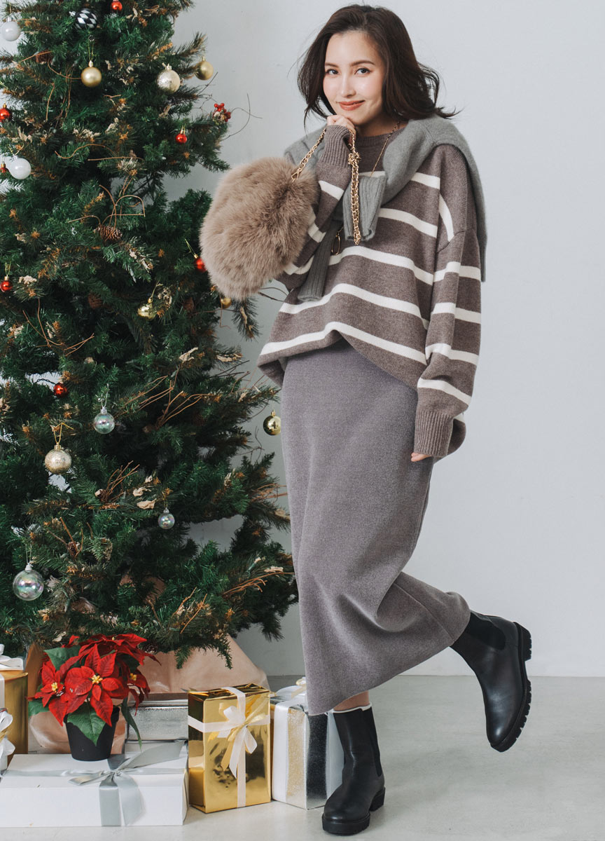 【SLOW系列】柔軟羊毛條紋針織上衣     