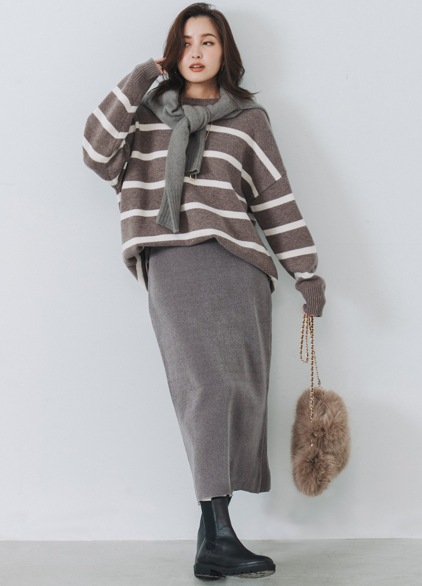 【SLOW系列】絨質直筒長裙     