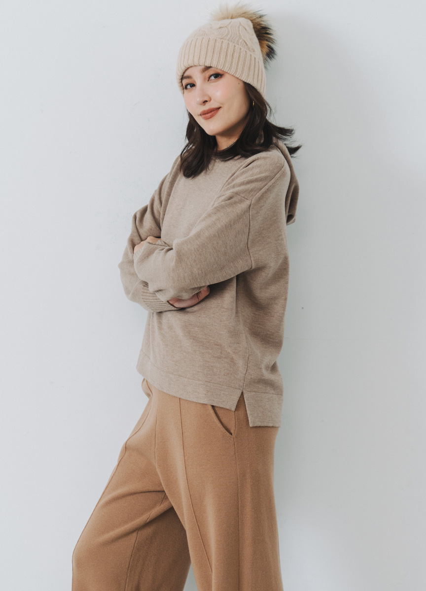 連帽羊毛休閒針織衫