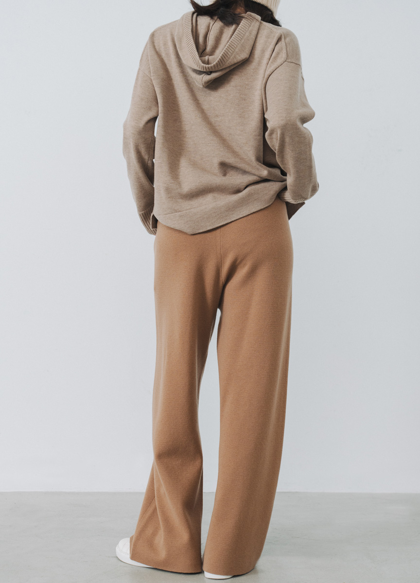 羊毛混紡休閒直筒長褲