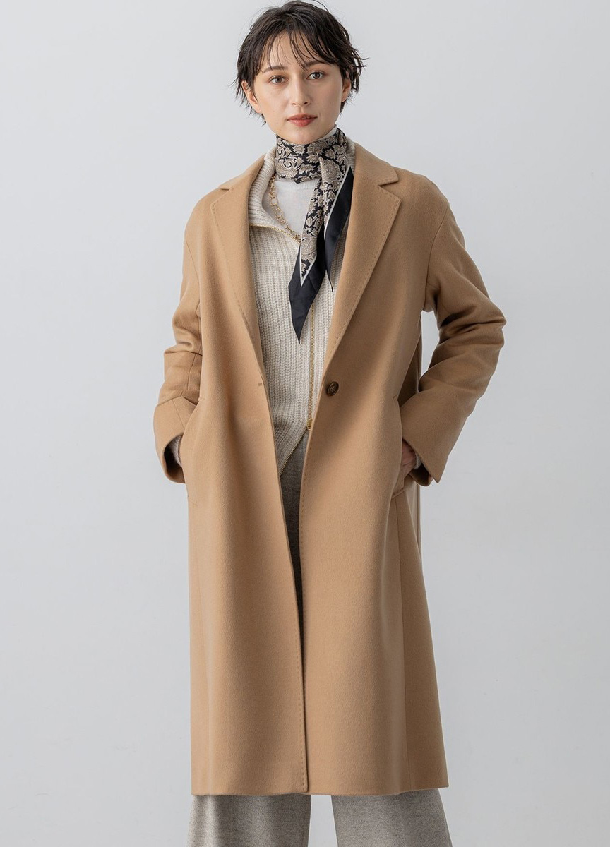 喀什米爾羊毛翻領大衣
