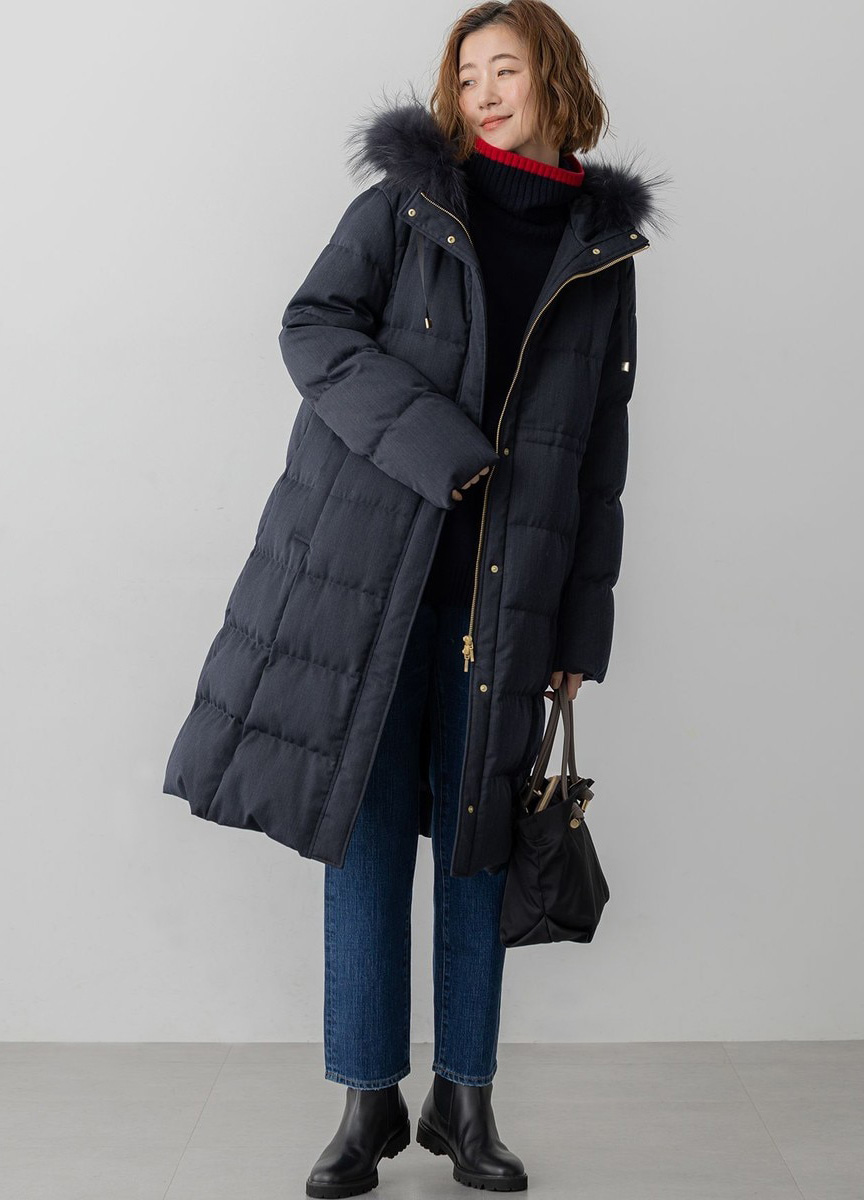 羊毛混喀什米爾高領針織毛衣