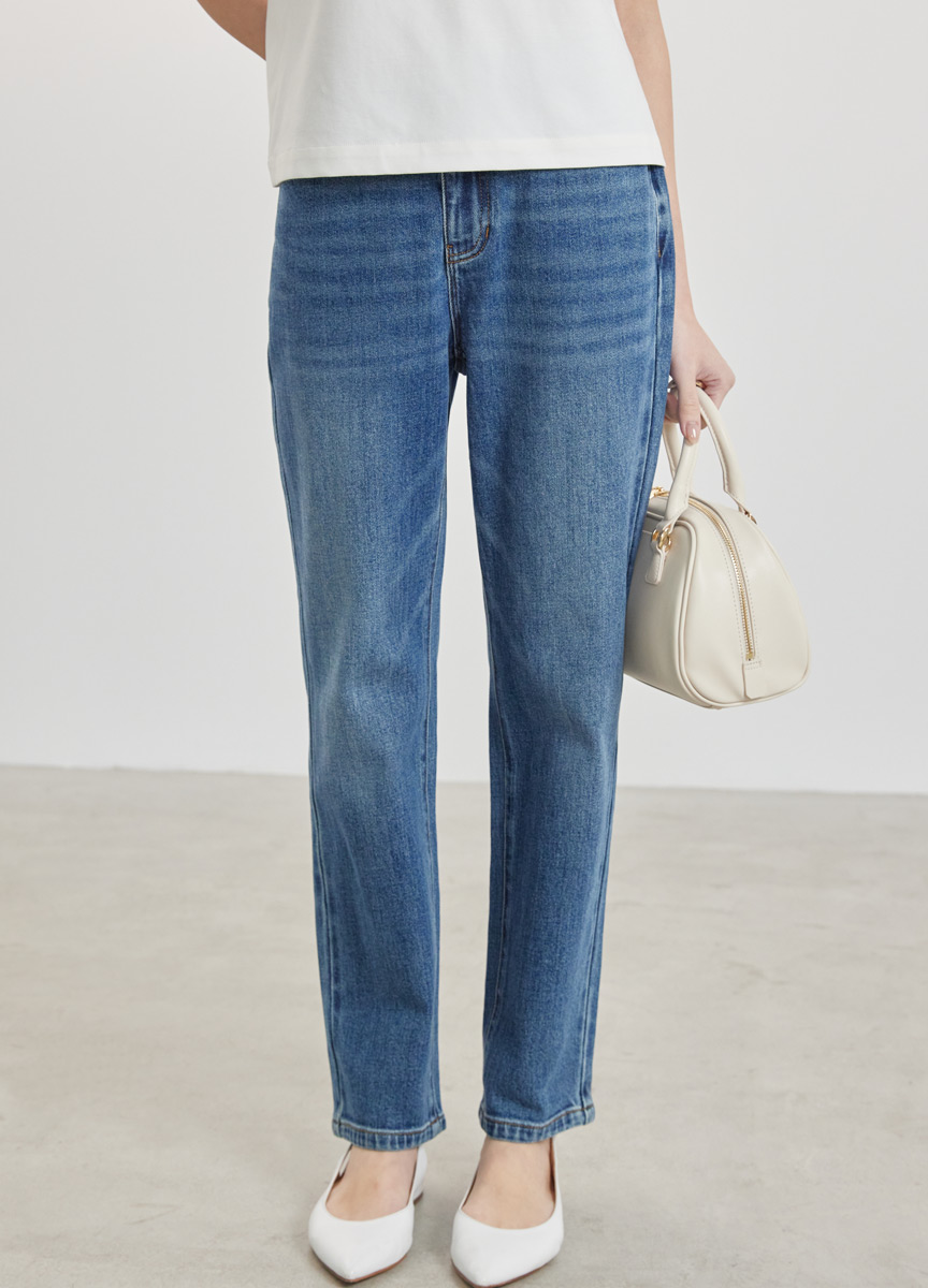 修身窄口牛仔褲