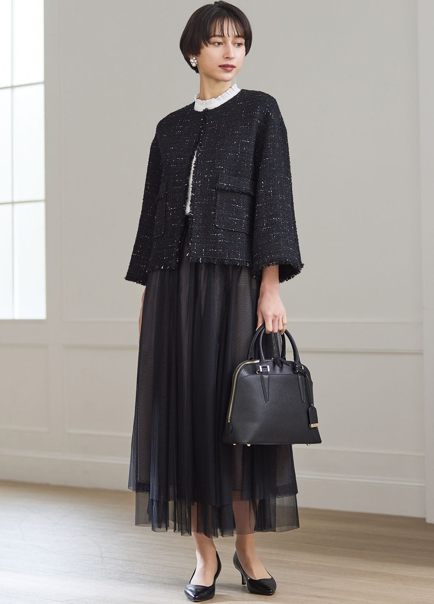 GIOLICA小香風斗篷式外套