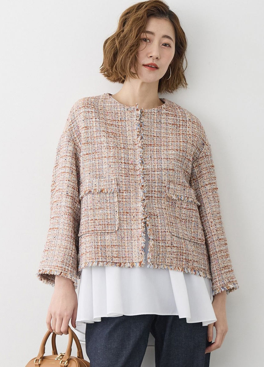 GIOLICA小香風斗篷式外套