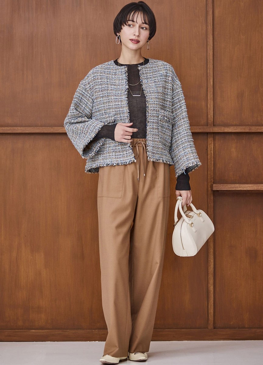 GIOLICA小香風斗篷式外套