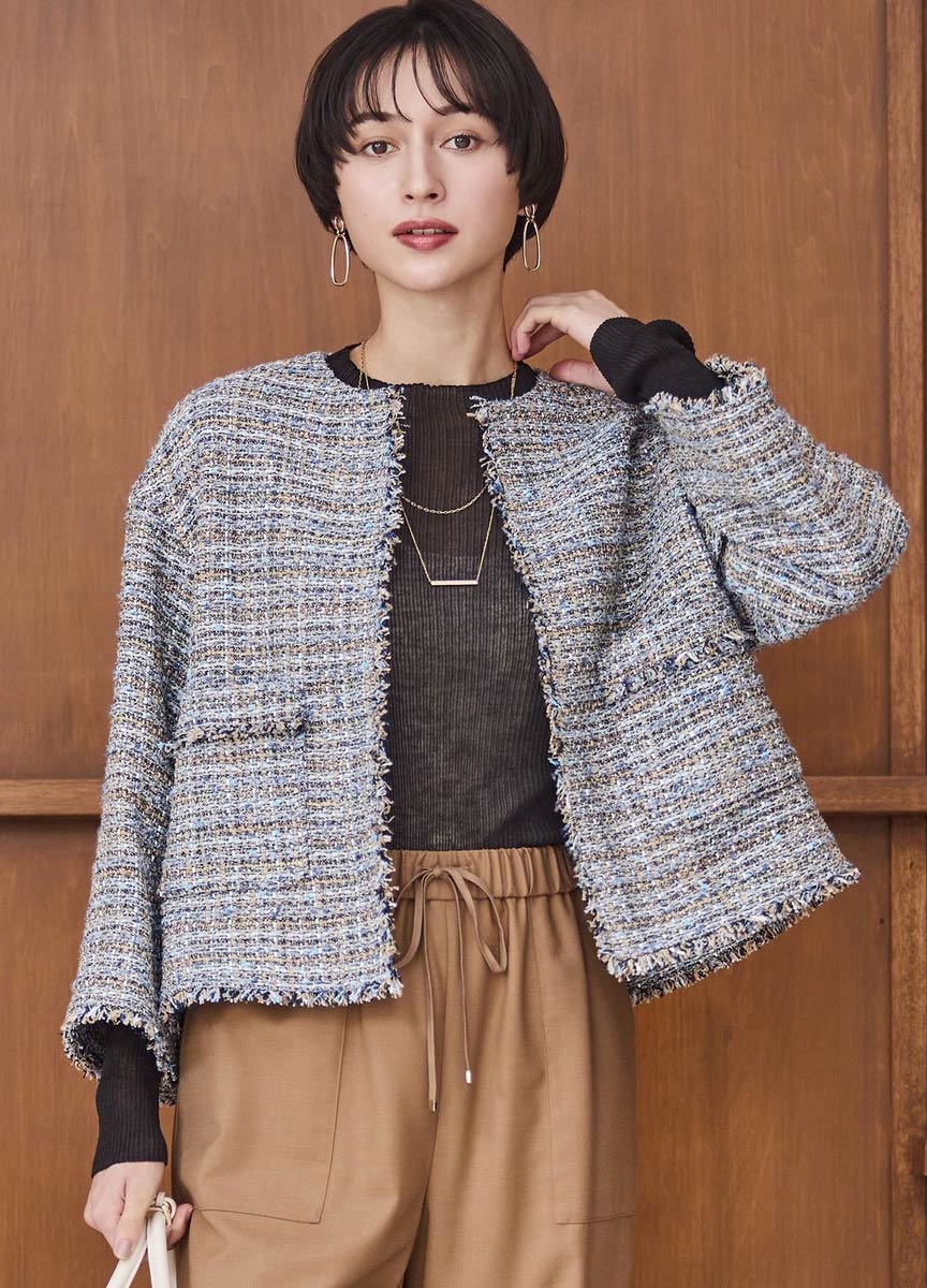 GIOLICA小香風斗篷式外套