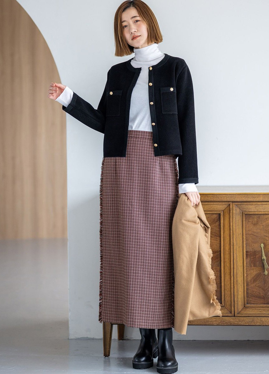 天鵝絨圓領針織衫 