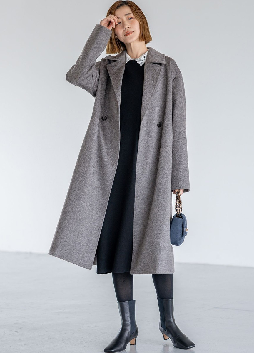 Viscose蕾絲領長洋裝