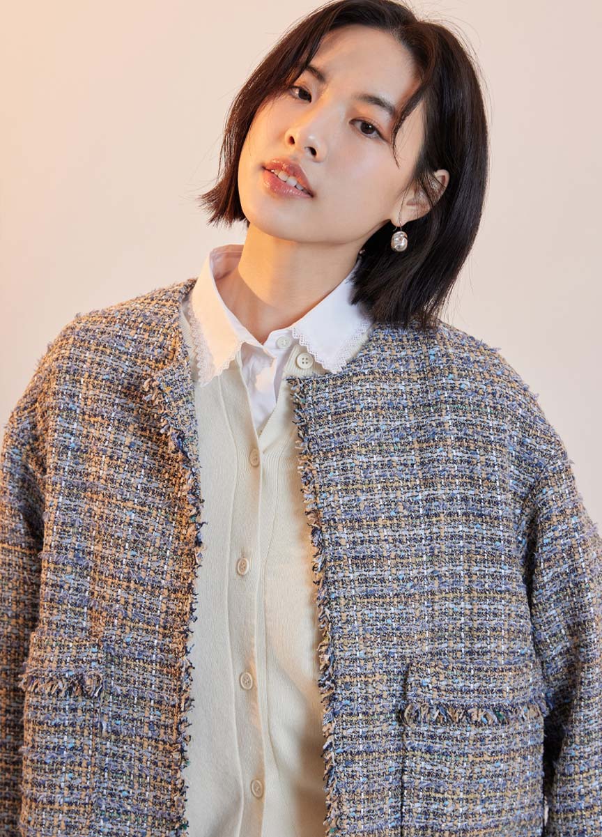 氣質蕾絲拼接領襯衫  